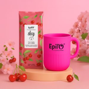 cire à épiler micro ondable parfum cerise + mug